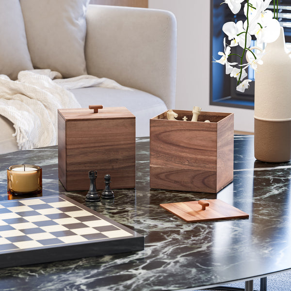 Acacia Wood Lidded Storage Box Set