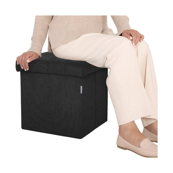 Channel Tufted Storage Ottoman