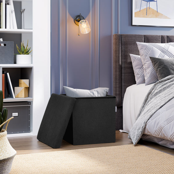 Channel Tufted Storage Ottoman