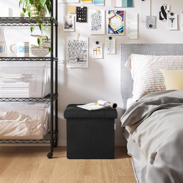 Channel Tufted Storage Ottoman