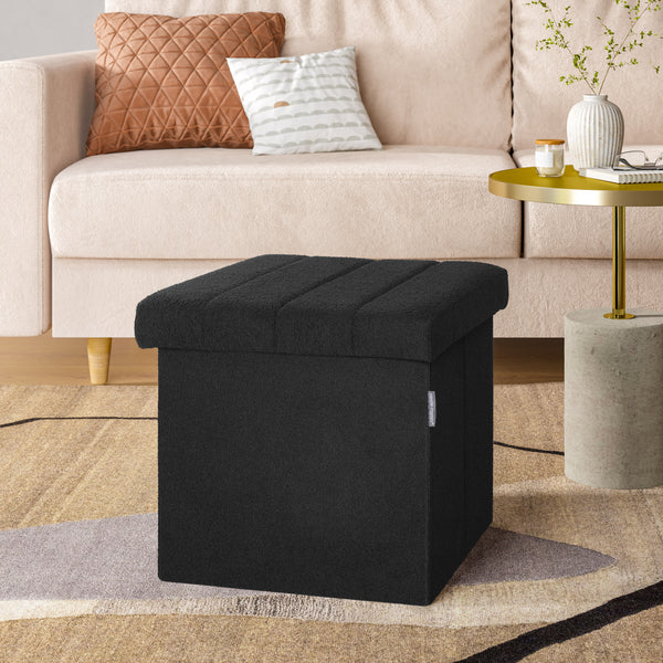 Channel Tufted Storage Ottoman
