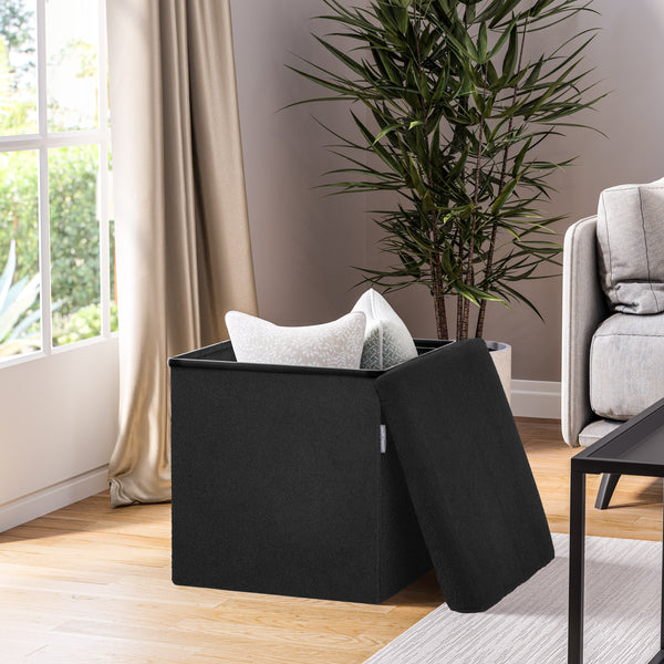 Channel Tufted Storage Ottoman