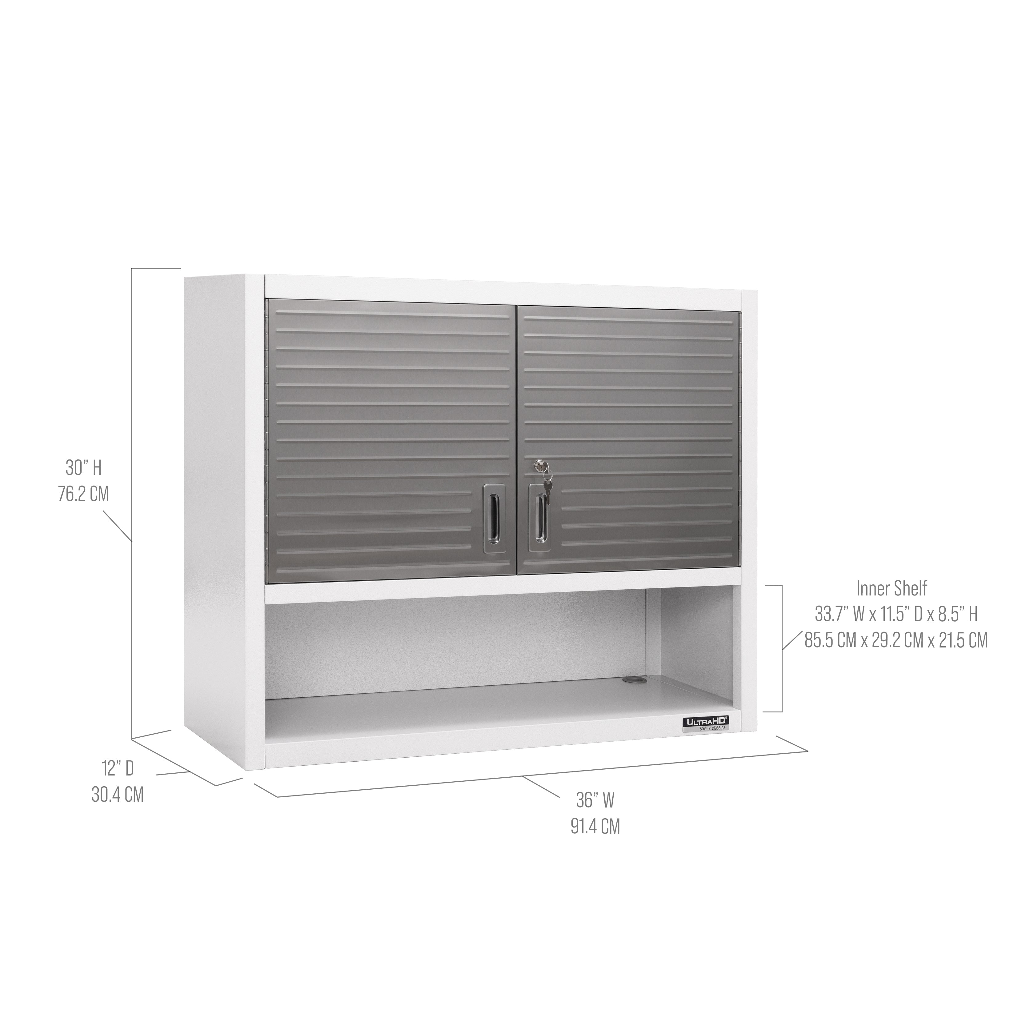 UltraHD® Double Door Wall Cabinet w/ Keys, White