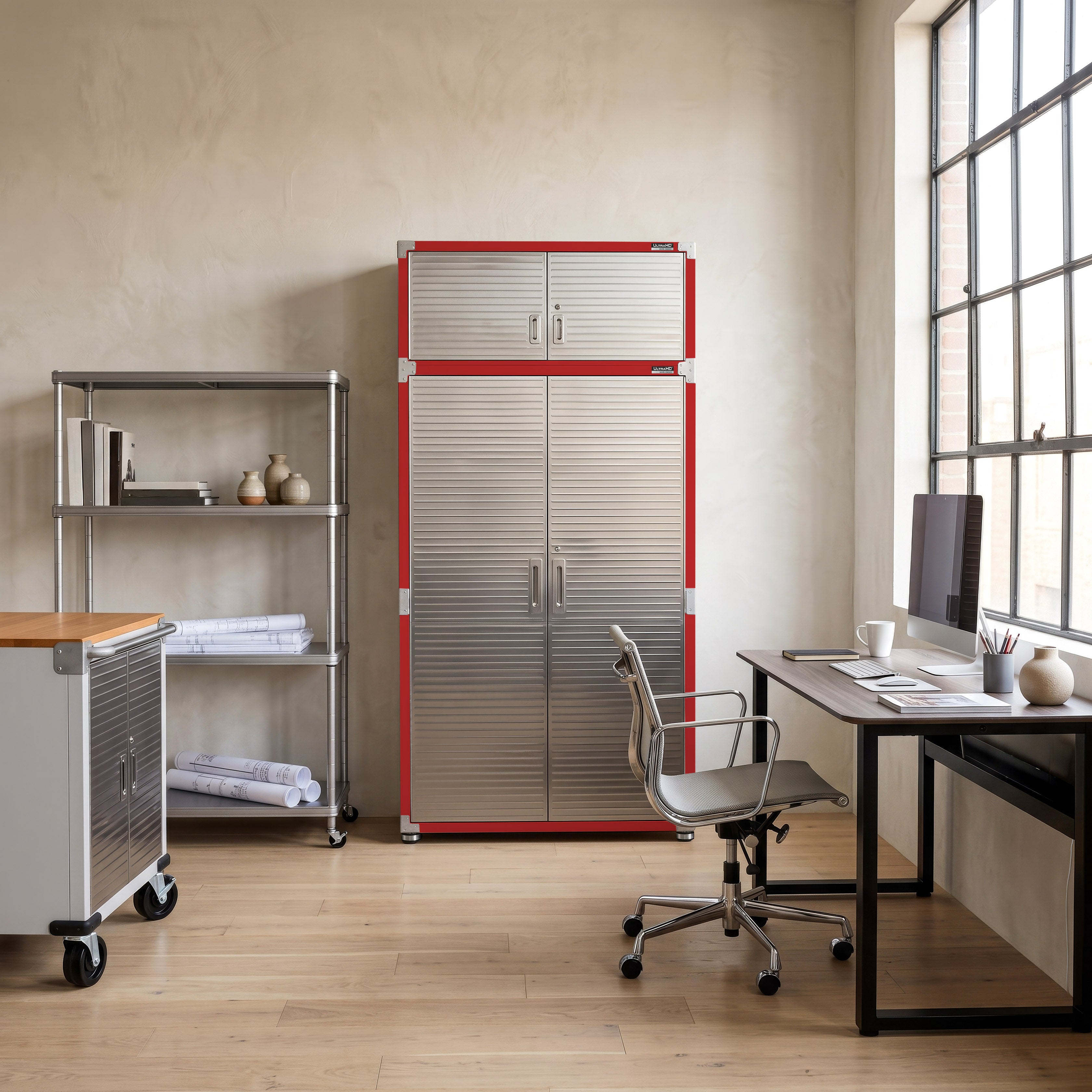 UltraHD® 2-Piece Storage Cabinet Set, Red