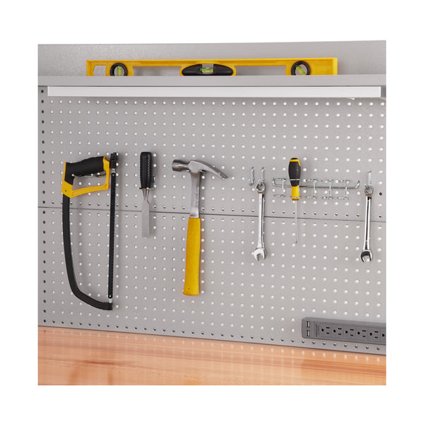 UltraHD® Lighted Workcenter w/ Wood Top and Pegboard, Granite