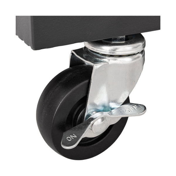 Caster wheel with brake on a white background