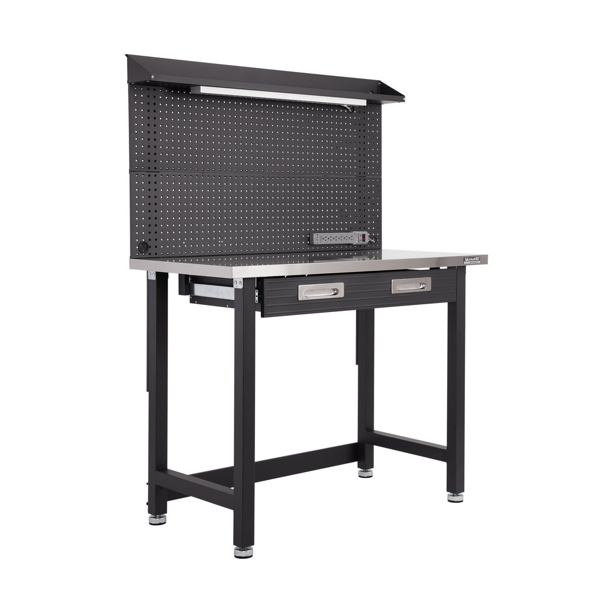 UltraHD® Lighted Workcenter w/ Stainless Steel Top and Pegboard, Graph