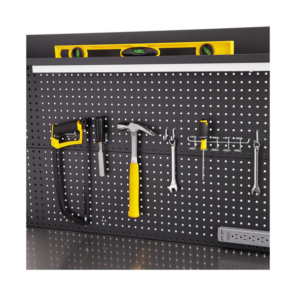 UltraHD® Lighted Workcenter w/ Stainless Steel Top and Pegboard, Graphite