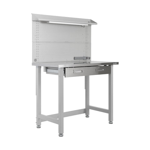 UltraHD® Lighted Workcenter w/ Stainless Steel Top and Pegboard