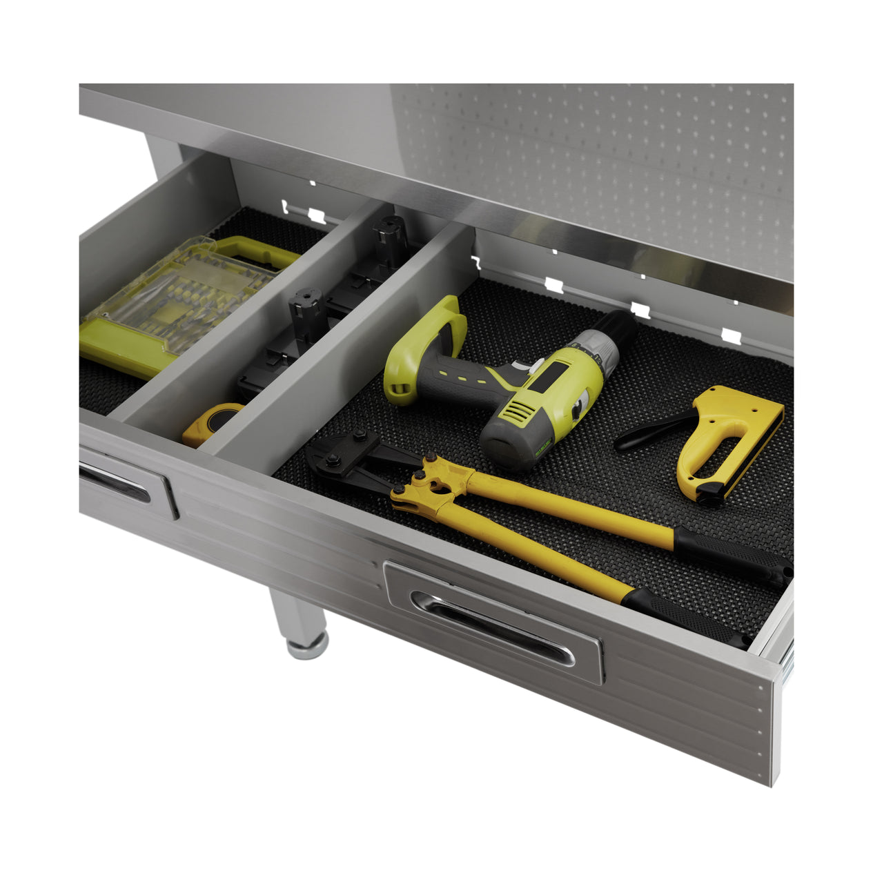 UltraHD® Lighted Workcenter w/ Stainless Steel Top and Pegboard