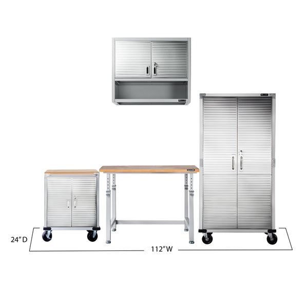 UltraHD® 4-Piece Storage Cabinet System with Workbench