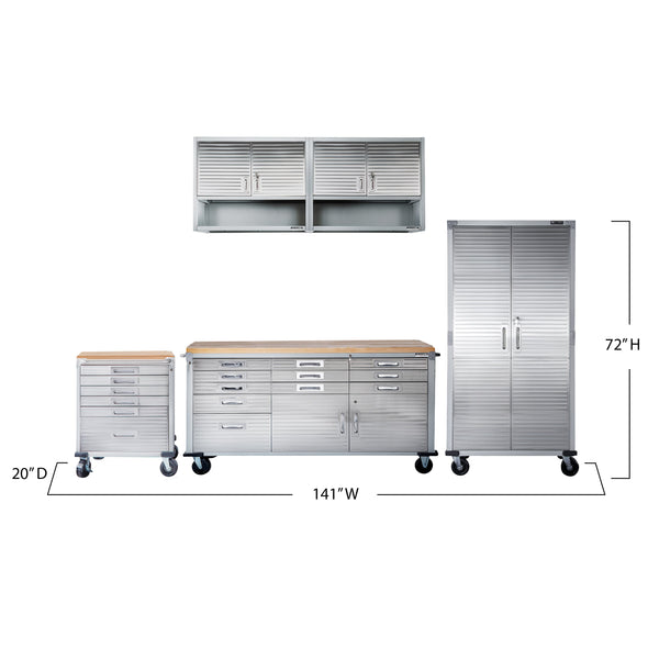 UltraHD® 5-Piece Storage Cabinet System with Rolling Workbench