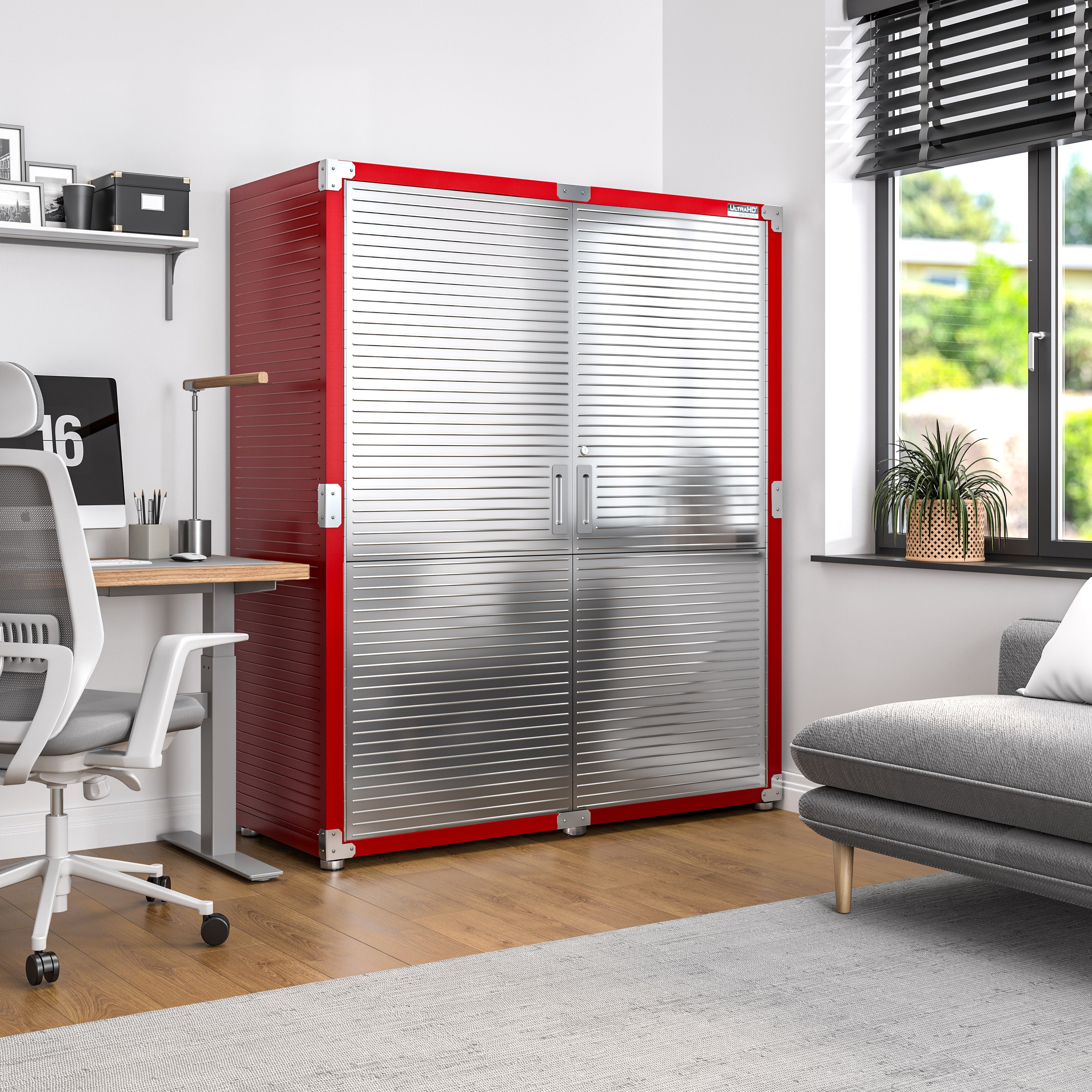 UltraHD® Storage Cabinet, Red – Seville Classics