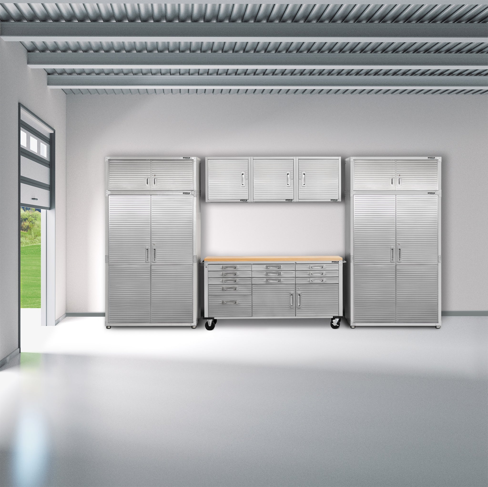 UltraHD® 8-Piece Storage Cabinet System with Rolling Workbench