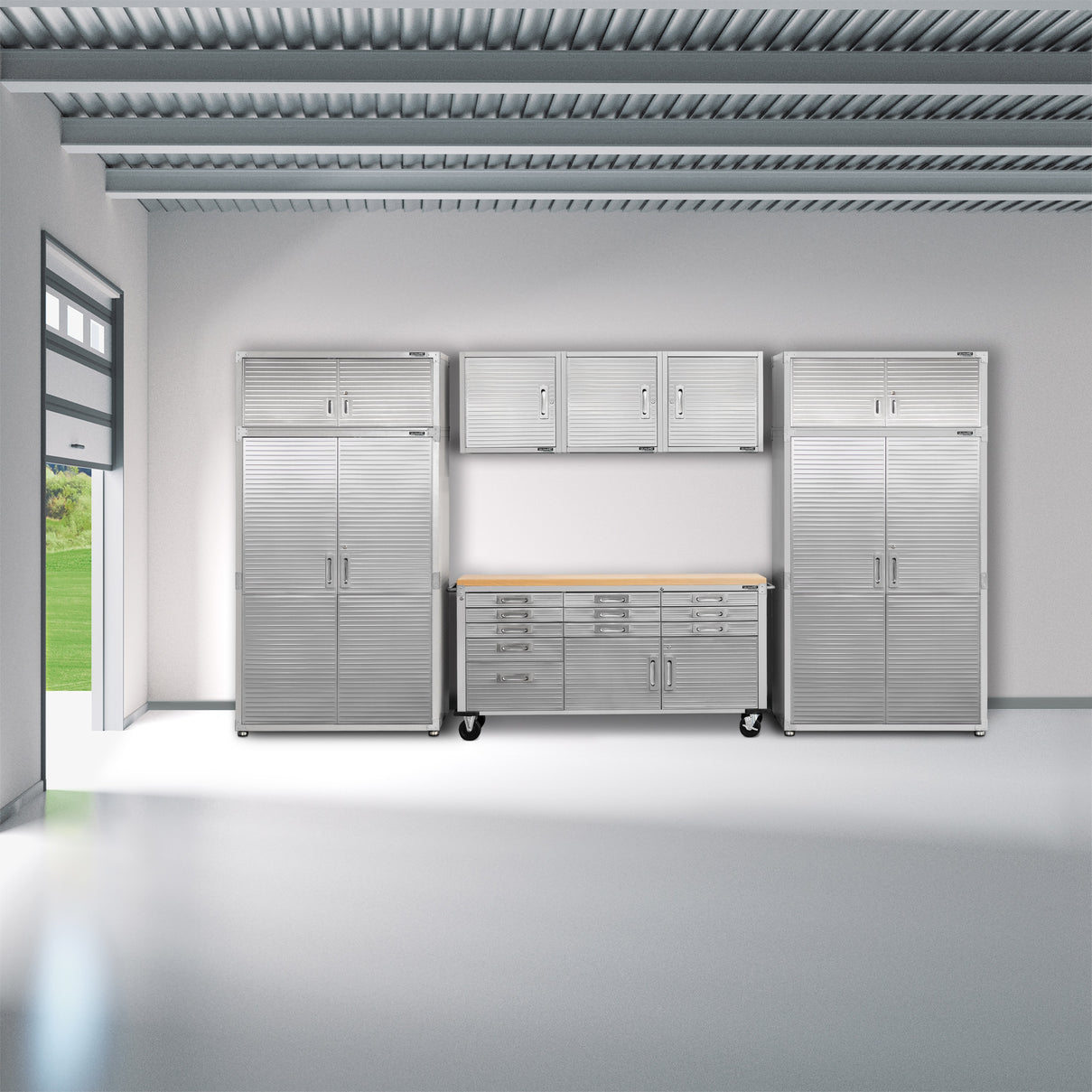 UltraHD® 8-Piece Storage Cabinet System with Rolling Workbench