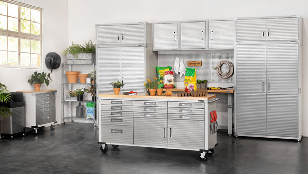 UltraHD® 8-Piece Storage Cabinet System with Rolling Workbench