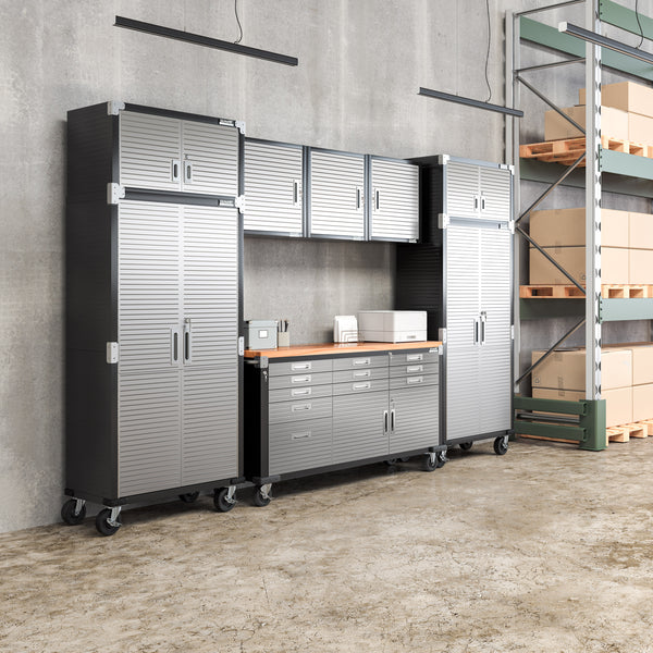 UltraHD® 8-Piece Storage Cabinet System with Rolling Workbench