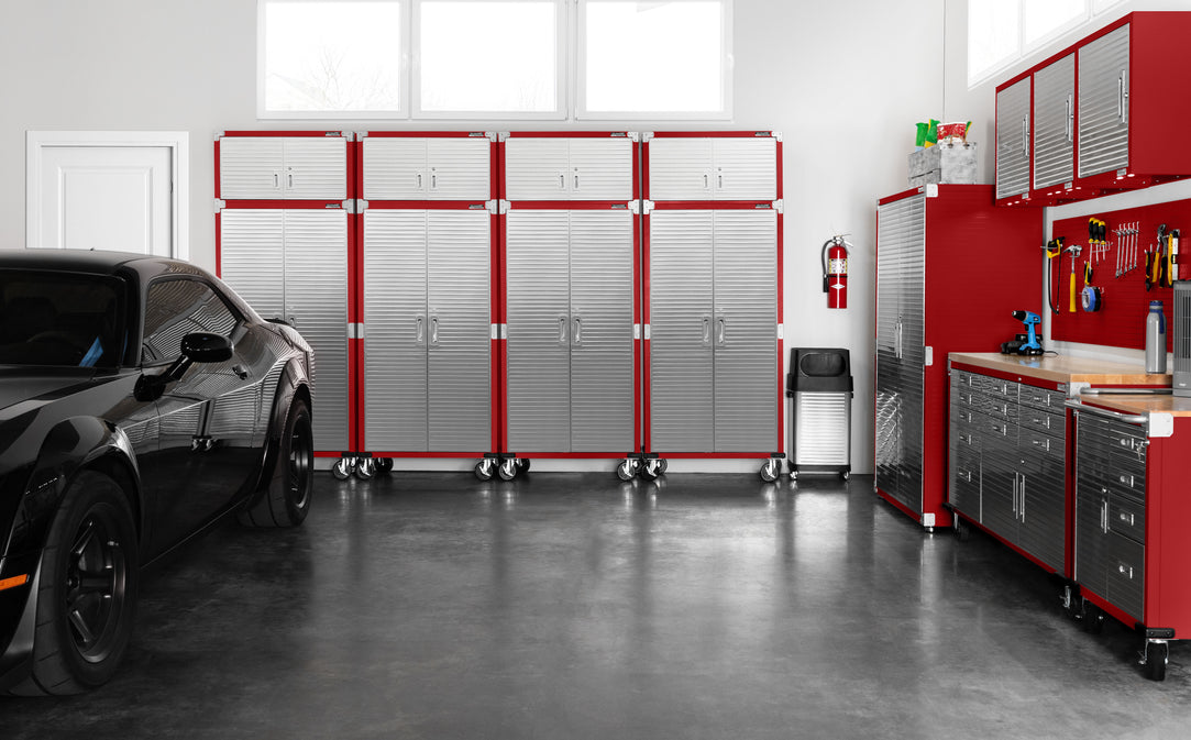 UltraHD® 8-Piece Rolling Storage Cabinet System, Red
