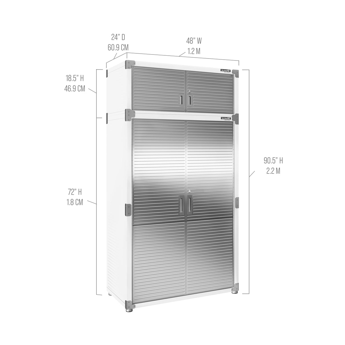 UltraHD® 2-Piece Storage Cabinet Set, White