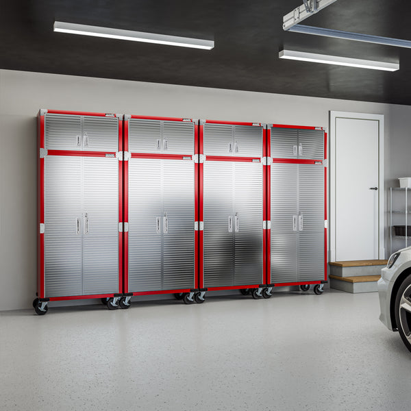 UltraHD® 8-Piece Rolling Storage Cabinet System, Red