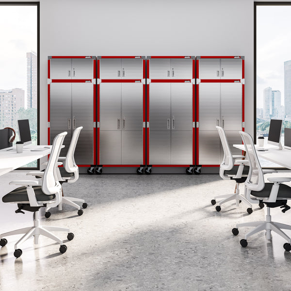 UltraHD® 8-Piece Rolling Storage Cabinet System, Red