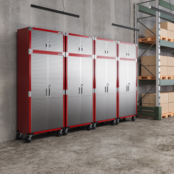 UltraHD® 8-Piece Rolling Storage Cabinet System, Red