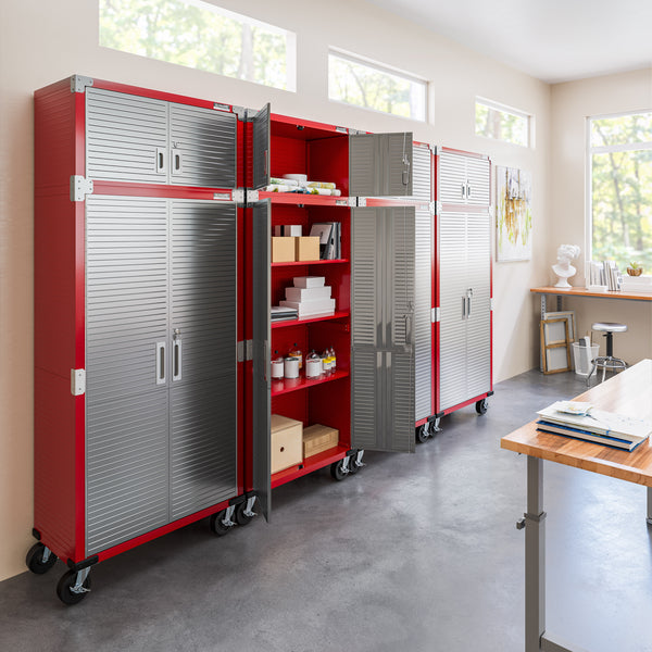 UltraHD® 8-Piece Rolling Storage Cabinet System, Red