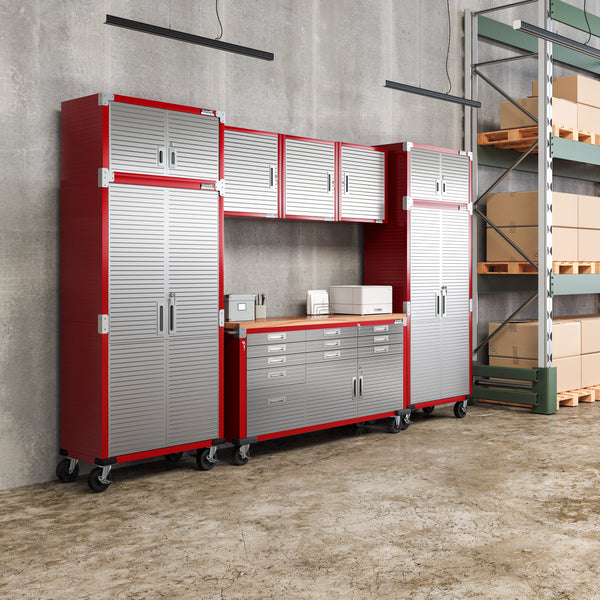 UltraHD® 8-Piece Storage Cabinet System with Rolling Workbench