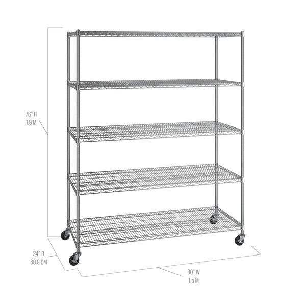 UltraDurable® 5-Tier NSF-Certified Steel Shelving