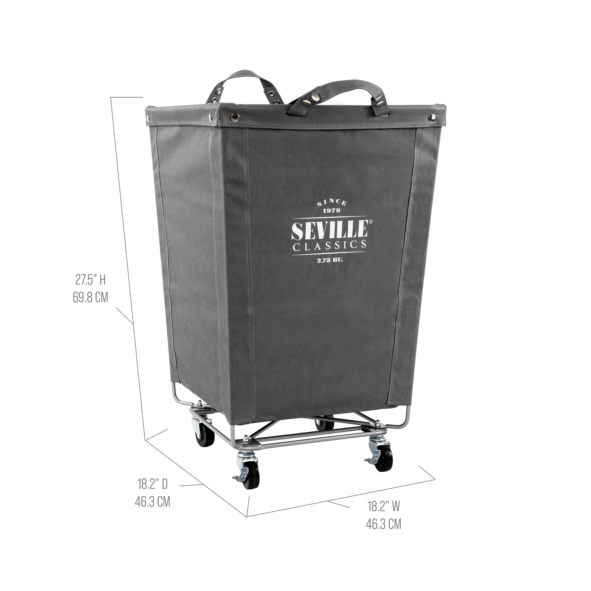 Seville Classics Commercial Heavy-Duty Rolling Laundry Hamper - Thumbnail 4