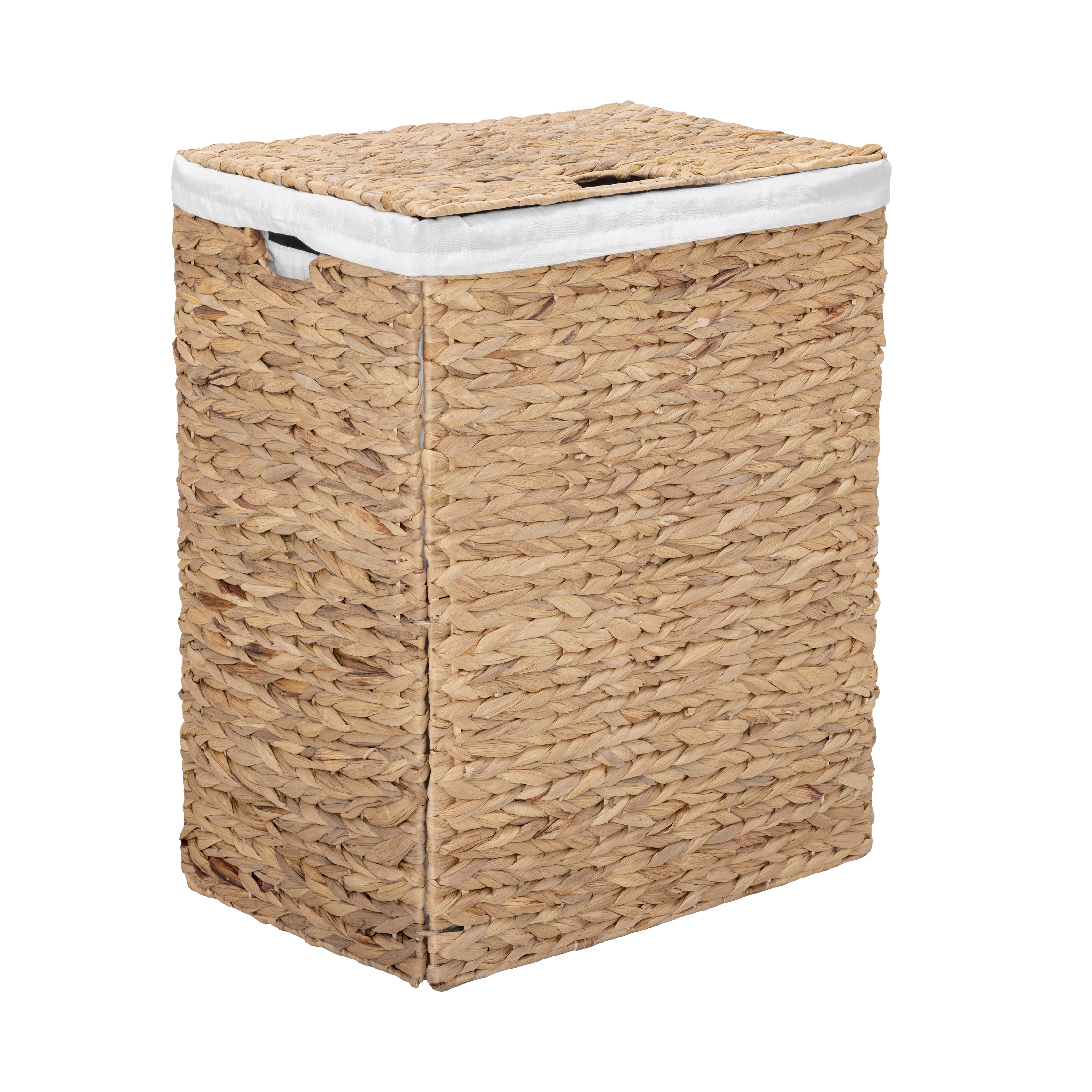 Natural Water Hyacinth Handwoven Lidded Laundry Hamper – Seville