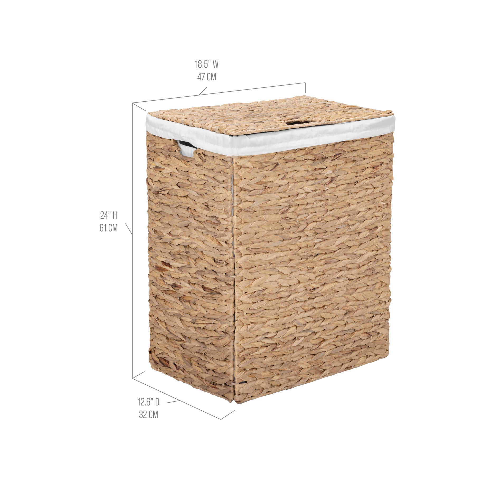 Seville Classics Handwoven Lidded Laundry Hamper - Thumbnail 4