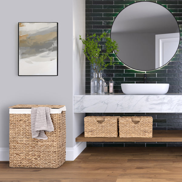 Natural Handwoven Lidded Laundry Hamper