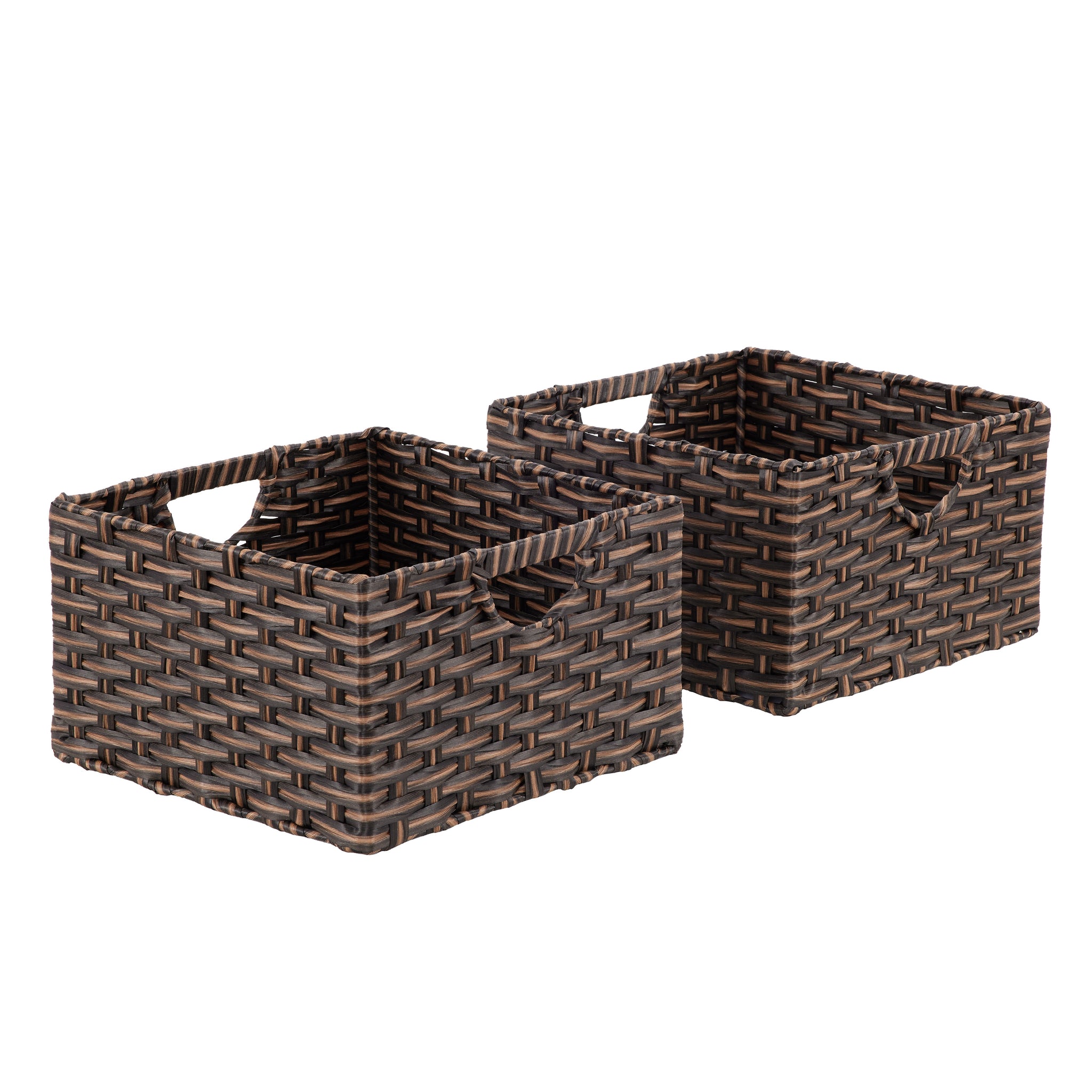 Handwoven Basket (2-Pack), Mocha Brown