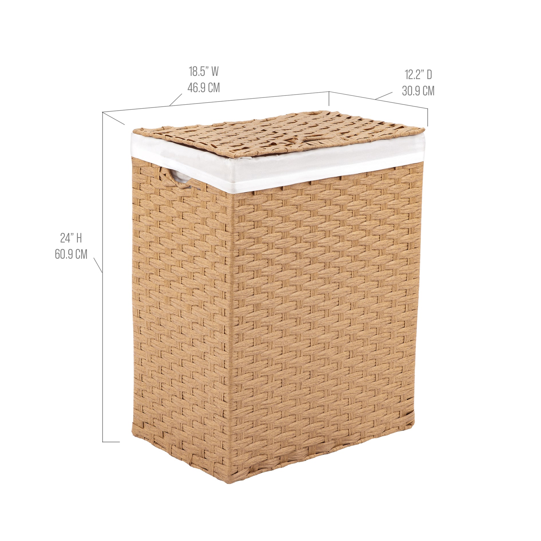 Handwoven Lidded Laundry Hamper - Thumbnail 2