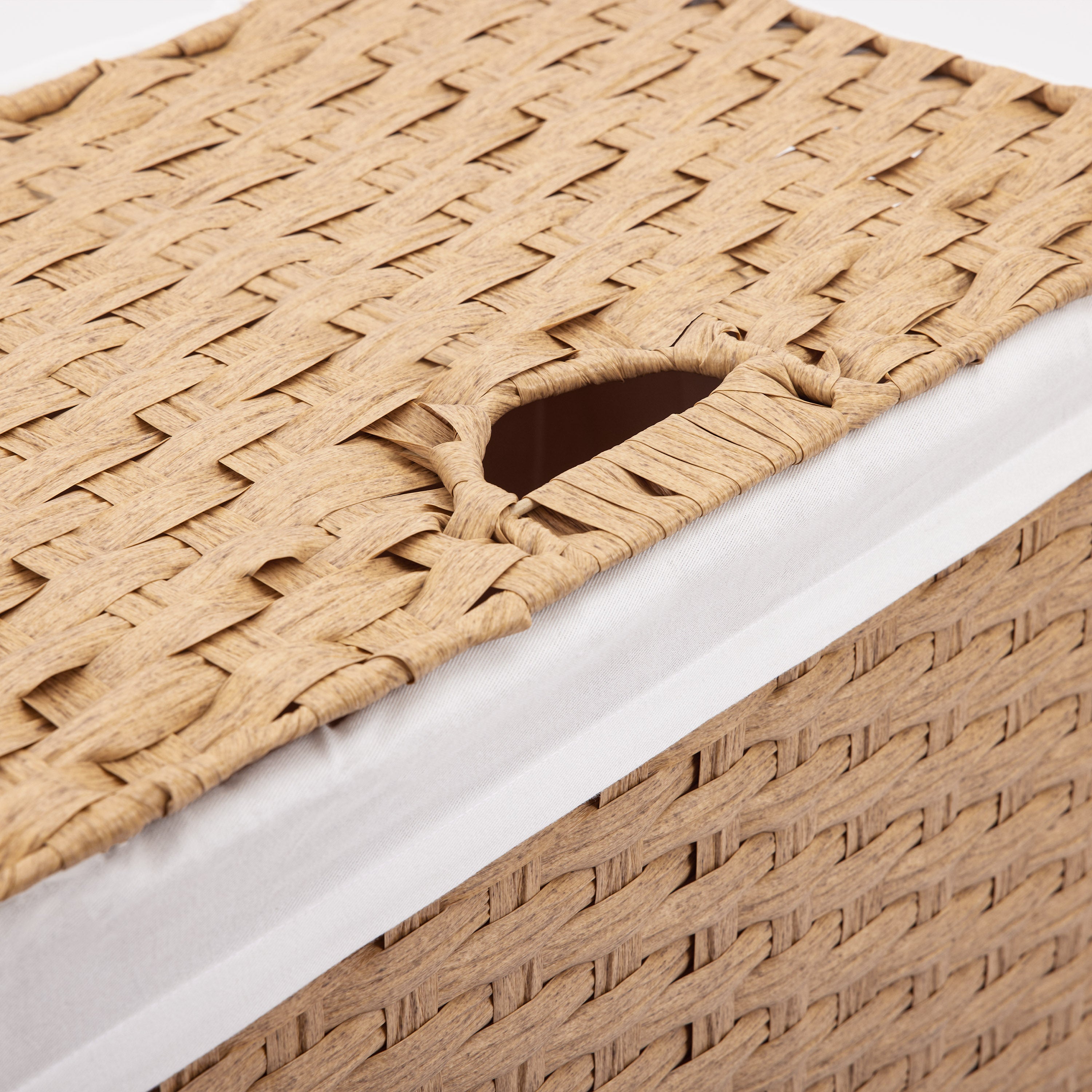 Seville Classics Handwoven Lidded Laundry Hamper - Thumbnail 5