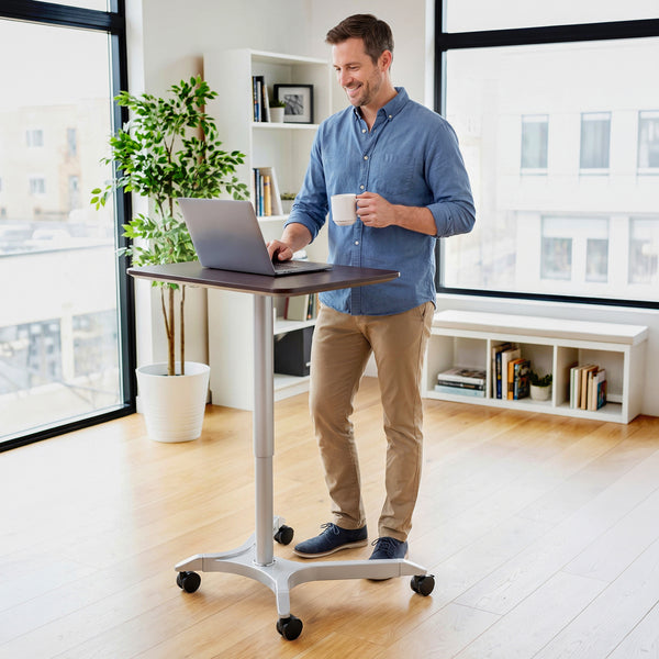 airLIFT® Premium Pneumatic Sit-Stand Mobile Desk Cart