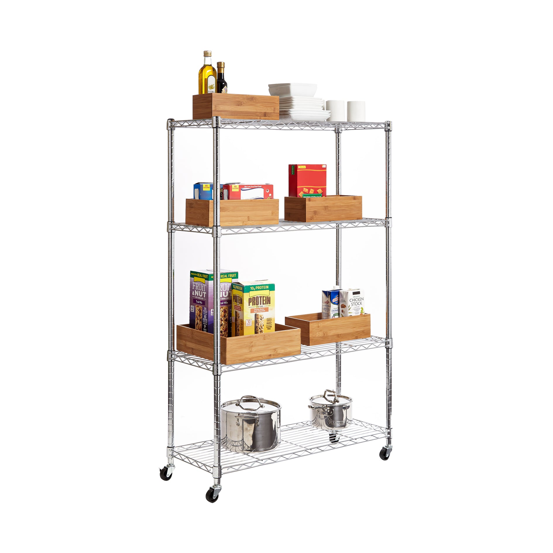 Seville Classics Bamboo Storage Organizer Box