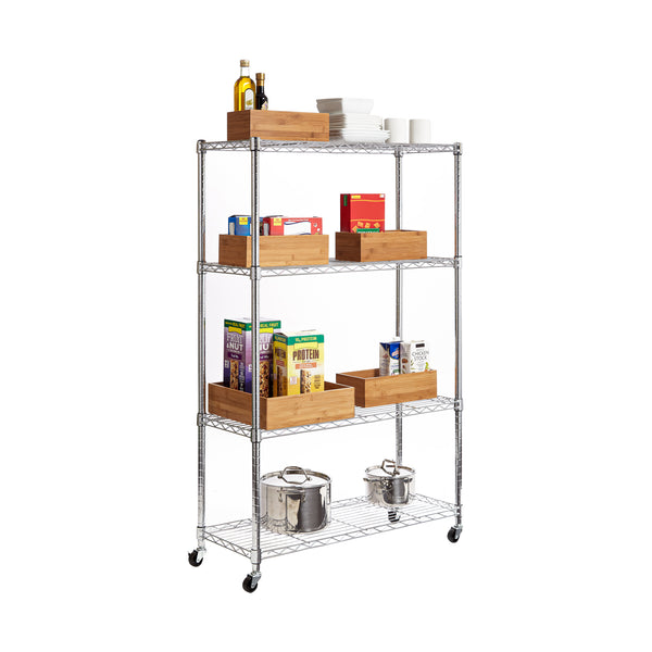 5-Piece Bamboo Storage Organizer Box Set