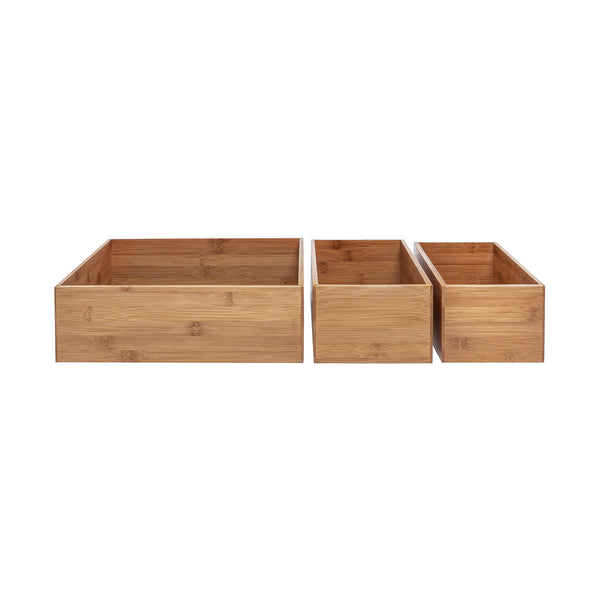 5-Piece Bamboo Storage Organizer Box Set