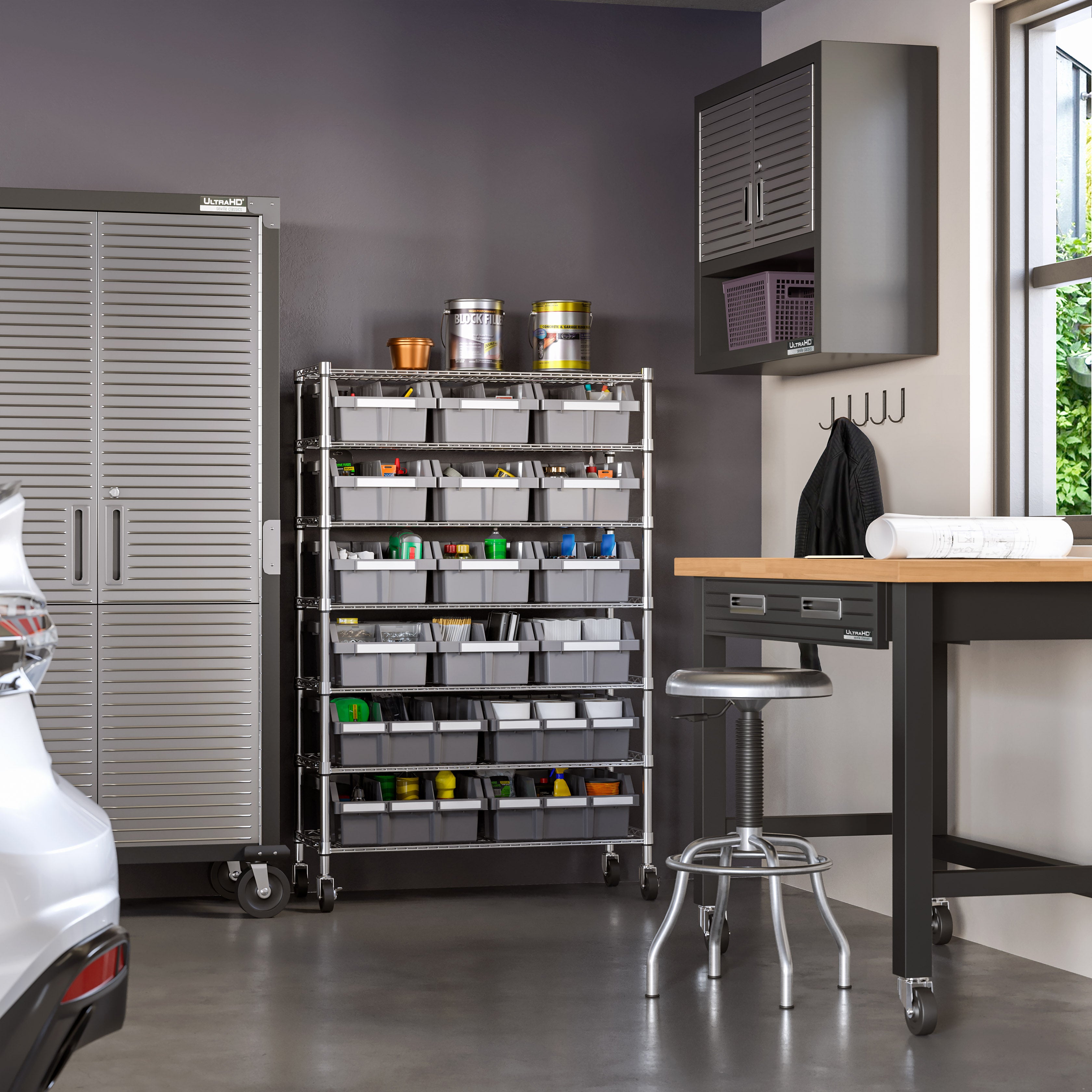 7-Tier NSF-Certified 16-Bin Rack – Seville Classics