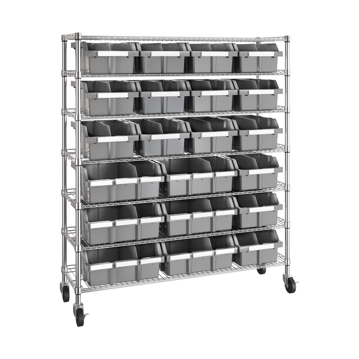 Extra-Wide 7-Tier NSF 21-Bin Rack – Seville Classics