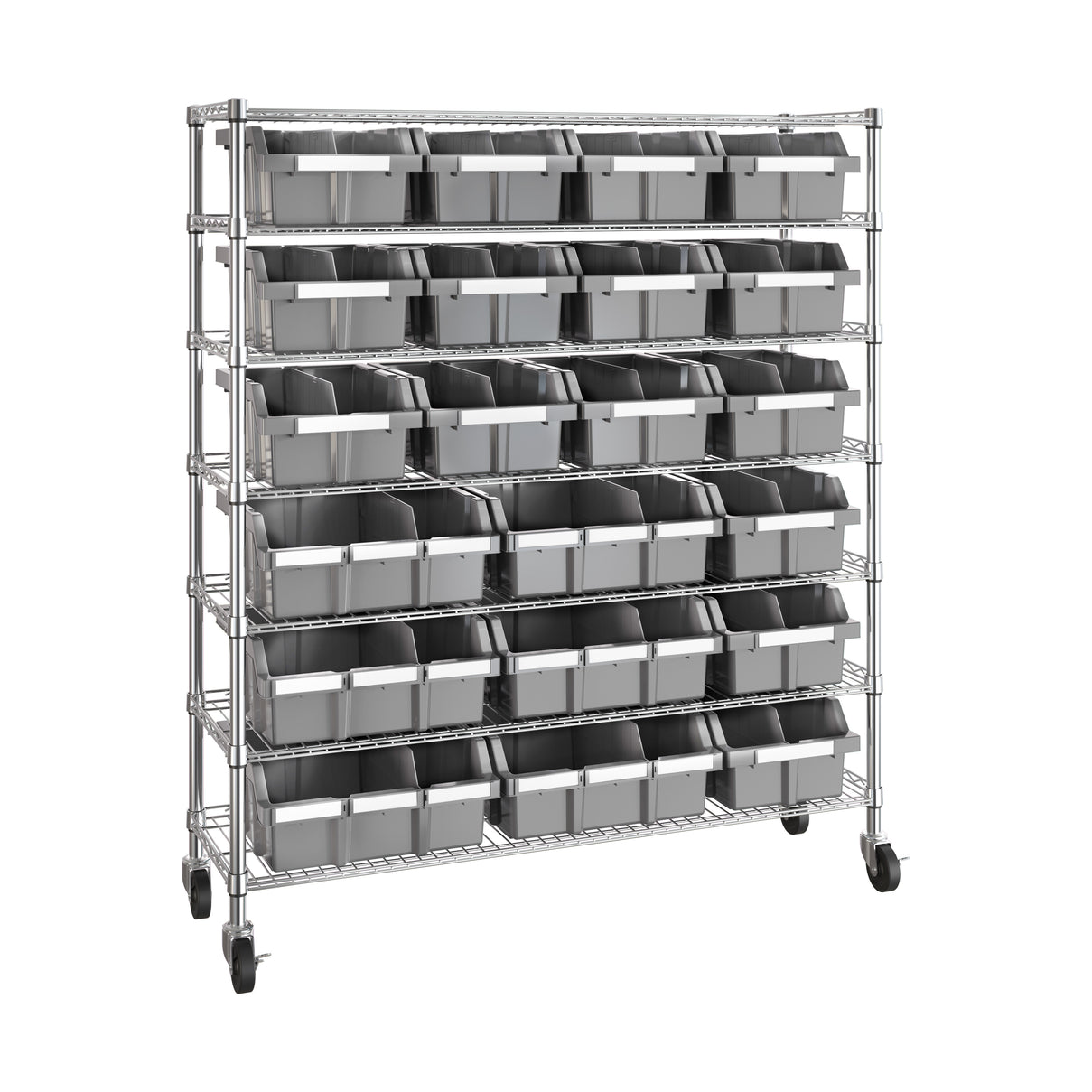 Extra-Wide 7-Tier NSF-Certified 21-Bin Rack