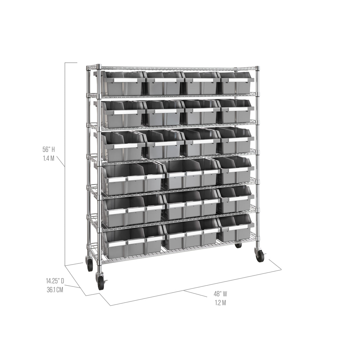 Extra-Wide 7-Tier NSF-Certified 21-Bin Rack