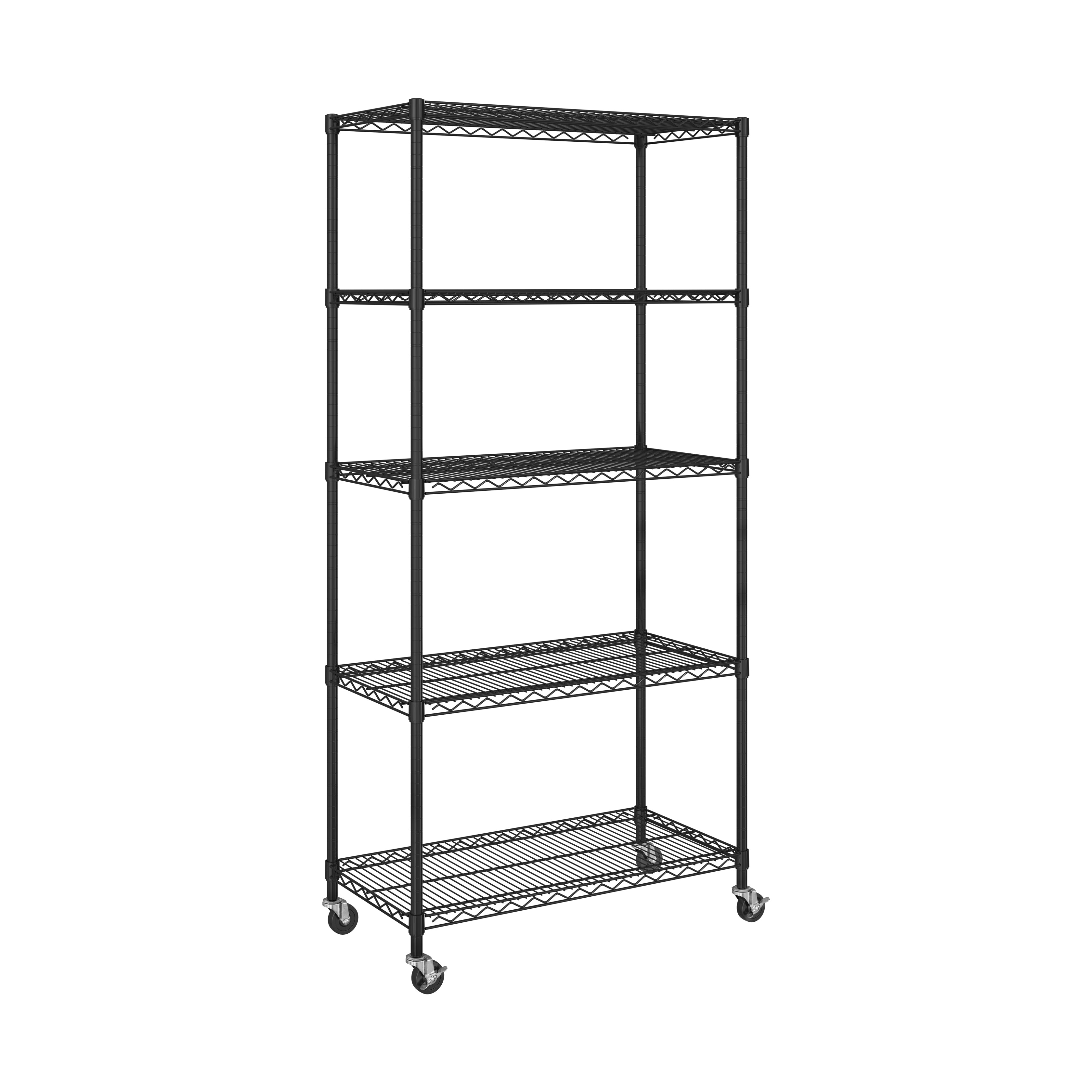 スチールラック・メタルラック unico STELLA small shelf UltraDurable® 5-Tier Shelving, Black | Storage for Home & Garage