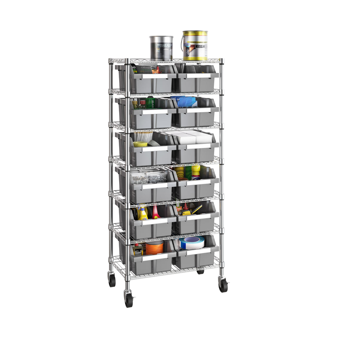 MARATHON TRAVEL SERVICE ヴィンテージラック 7-Tier NSF-Certified 12-Bin Rack – Seville Classics
