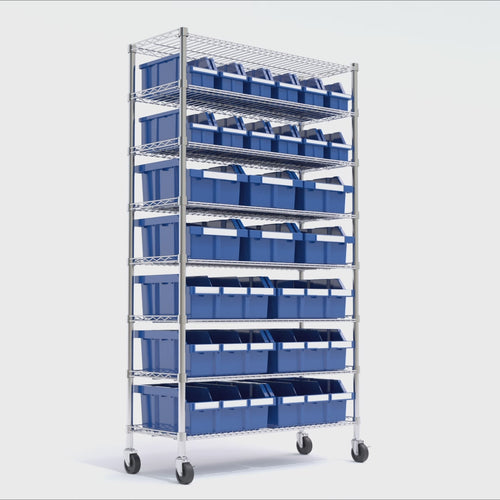 あ*ち様 jbbf SVビキニブルー85D 収納袋付き 8-Tier NSF-Certified 24-Bin Rack, Blue