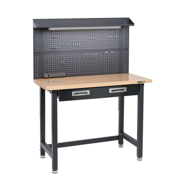 UltraHD® Lighted Workcenter w/ Wood Top and Pegboard