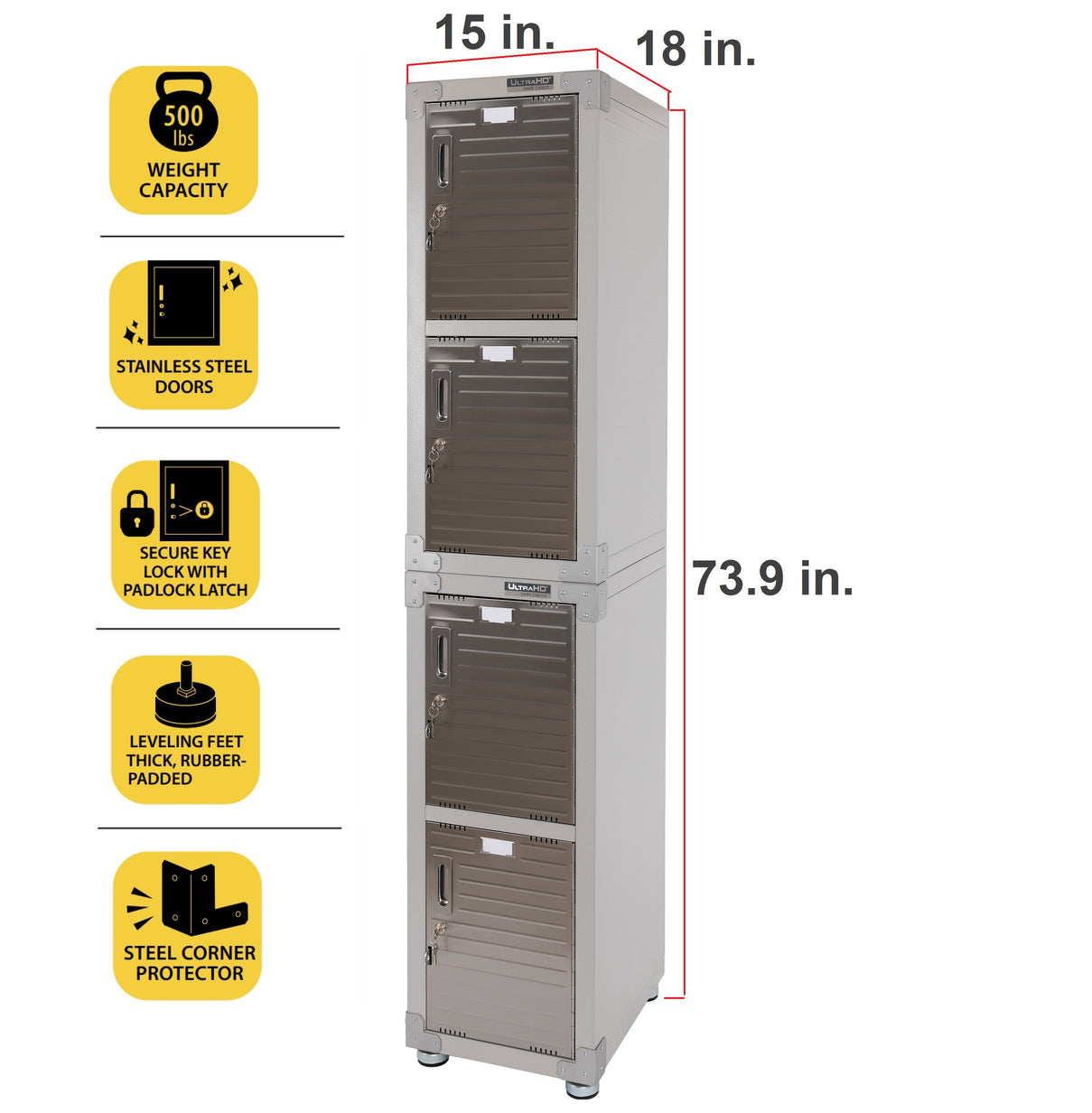 UltraHD® 4-Door Stackable Locker Cabinet
