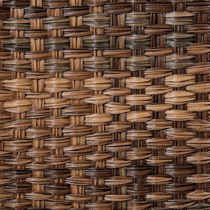 Handwoven Lidded Oval Double Laundry Hamper, Mocha Brown